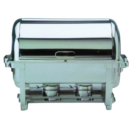 Chafing dish avec couvercle roll top inox