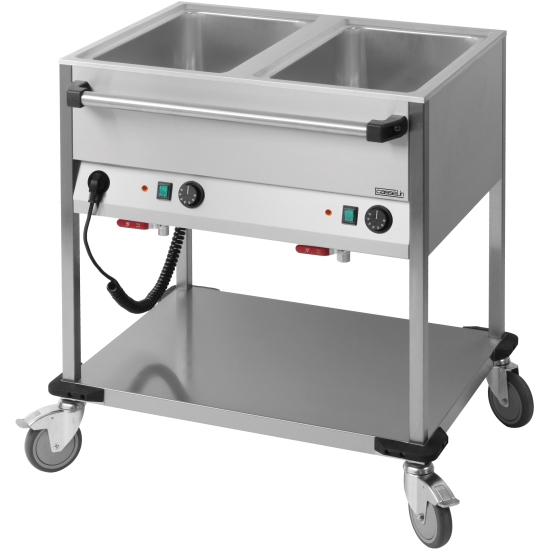 Chariot Bain-Marie à eau 2 x GN 1/1 horizontale