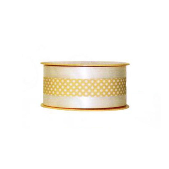 Ruban Charlotte pois beige