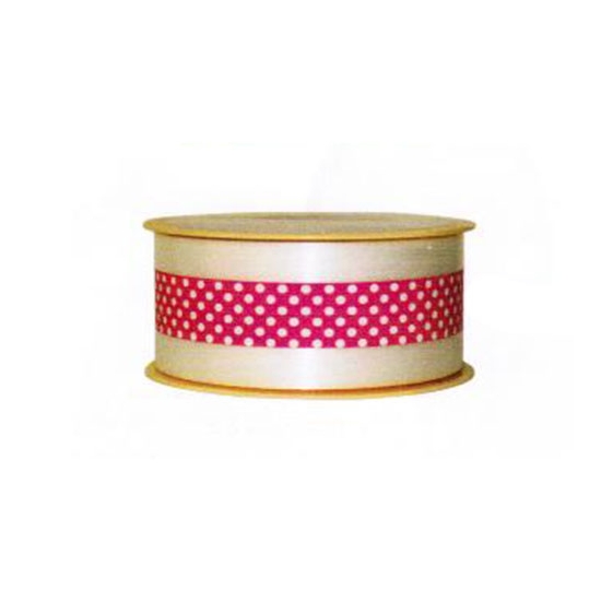 Ruban Charlotte pois fuchsia