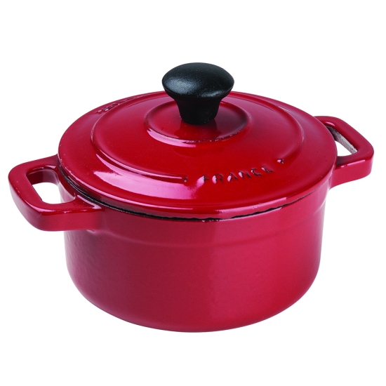 Cocotte ronde rouge avec couvercle
