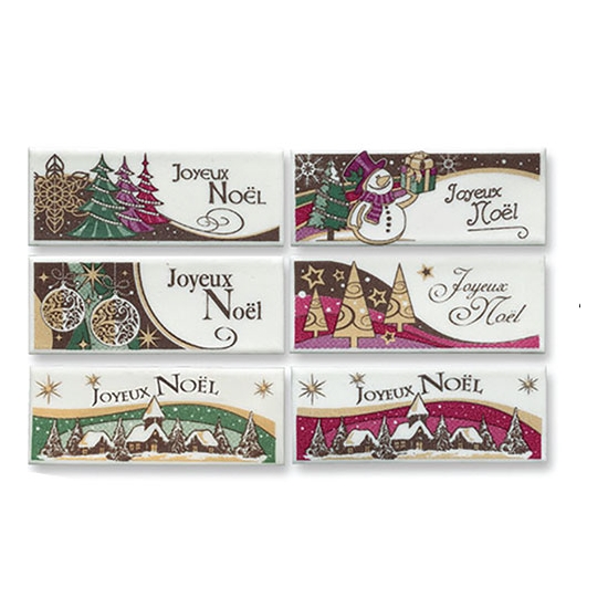 Rectangle "Joyeux Noël" Persipan 85x33 mm