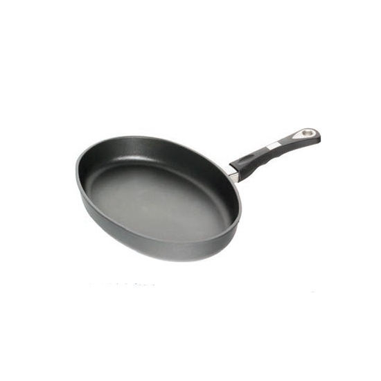 Poêle à poisson ovale fonte d'aluminium