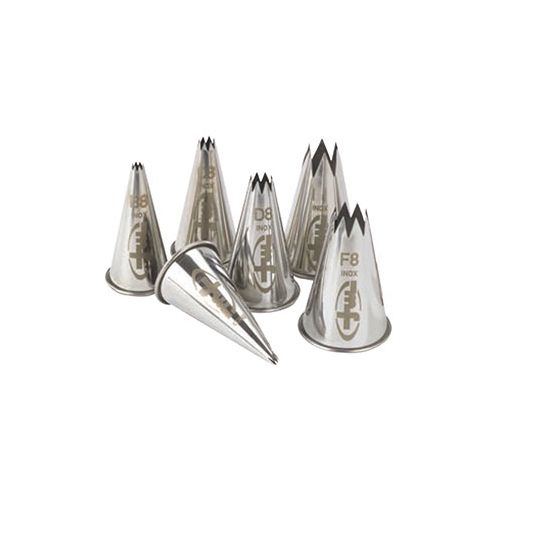 Boîte de 6 douilles inox cannelées