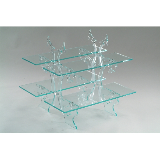Présentoir étagère cristal 2 ou 4 tablettes