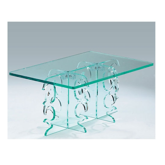 Guéridon cristal rectangulaire