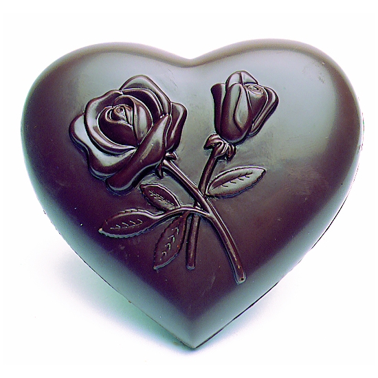 Coeur décoré fleurs - 4 empreintes