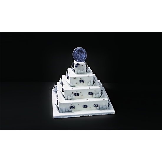 Wedding Cake Carré - pièce détachée - Jeu de 4 quarts inox 380 x 50 mm 
