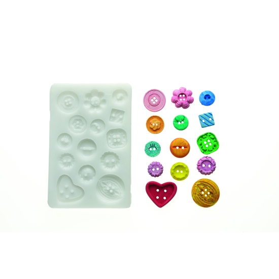 Empreinte silicone  - Boutons (modèle 1)