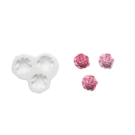 Empreinte silicone  - 3 Roses (modèle 2)