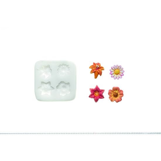 Empreinte silicone  - 4 Fleurs 