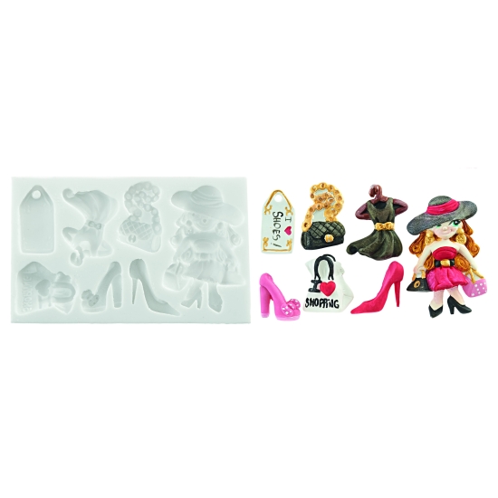 Moule en silicone sugarflex - Plaque "Fashion victim"  