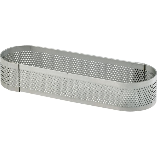 Oblong inox perforé - Hauteur 2 cm