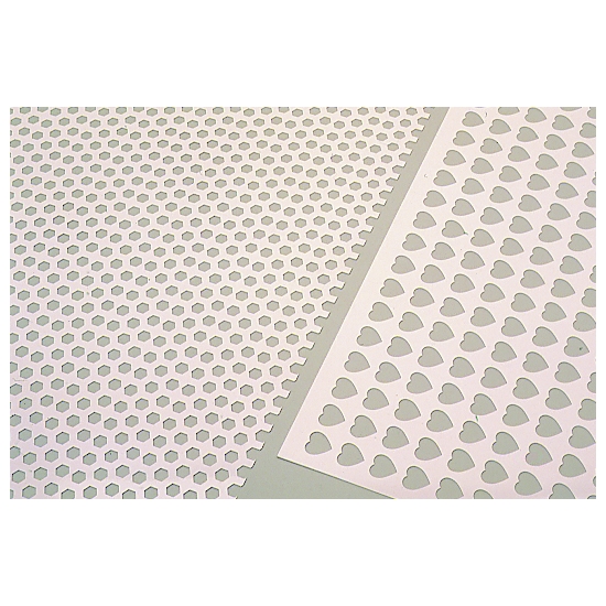 Pochoirs hexagones / coeurs
