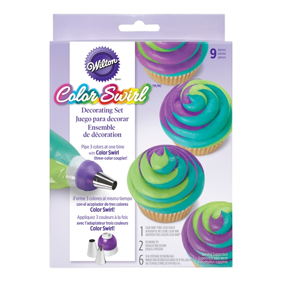 Wilton - kit douilles et sacs jetables adaptateur 3 couleurs 