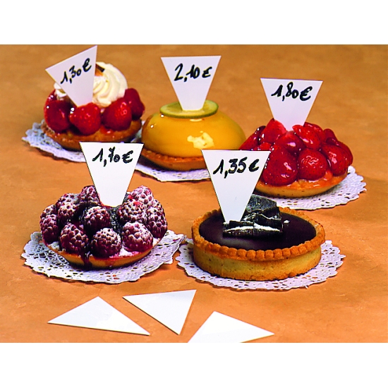 Étiquettes triangle P.V.C - 100 unités