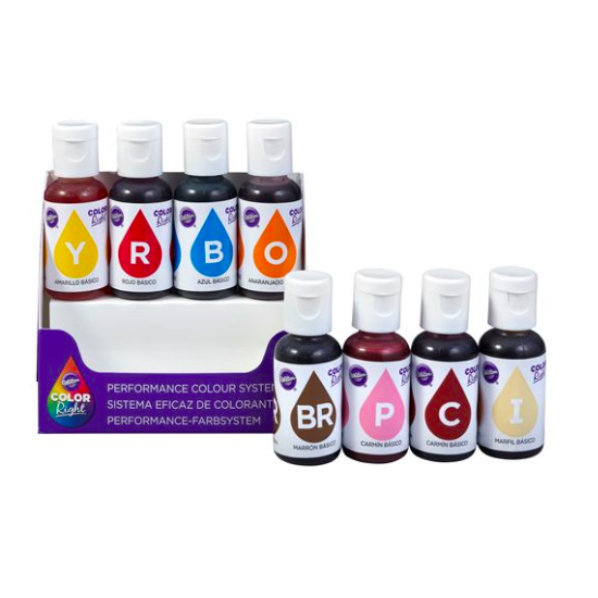 Boite de 8 Colorants Liquides Alimentaires - Wilton 