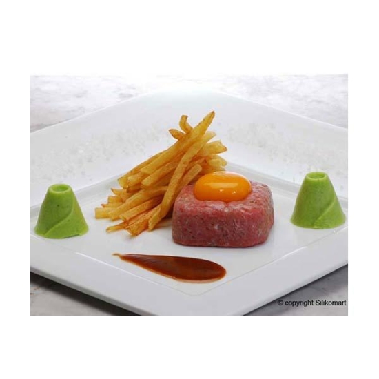 SF082 - Moules flexibles "Silicon Flex": 8 savarins carrés