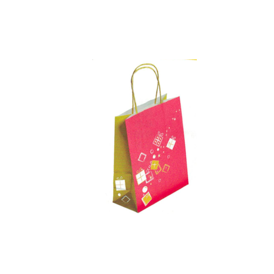 Sac cabas papier kraft impression cadeaux or rouge cuisineshop