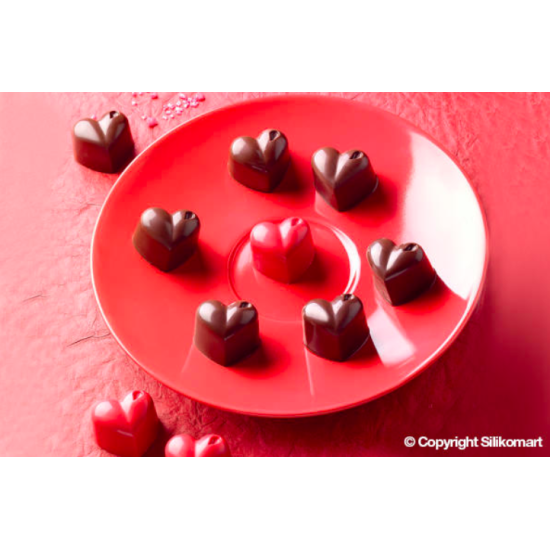 Plaque silicone pour chocolat "Easy Choc" : 15 curs (plaque de 214 x 106 mm)