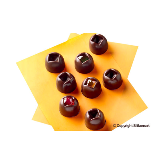Plaque silicone pour chocolat"Easy Choc" : 15 boules (plaque de 214 x 106 mm)  