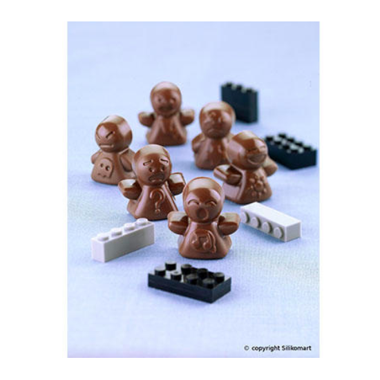Plaque silicone pour chocolat "Easy Choc" : 12  bonhommes (plaque de 214 x 106 mm)  