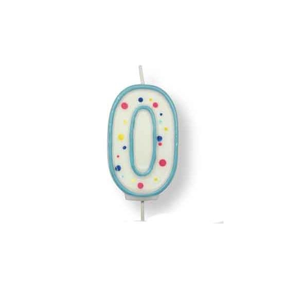 Bougie Bleu - Chiffre 0 