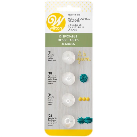Douille jetables - set/4 - #3, #18, #6, #21 - Wilton
