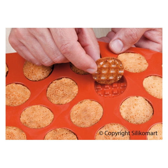 SF143 - Moules flexibles "Silicon Flex": 18 mini gauffres rondes