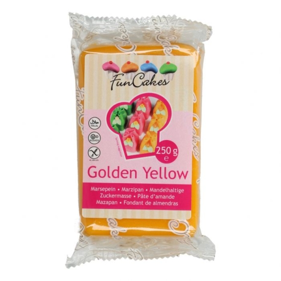 Pâte d'amande jaune or - Funcakes - 250g 