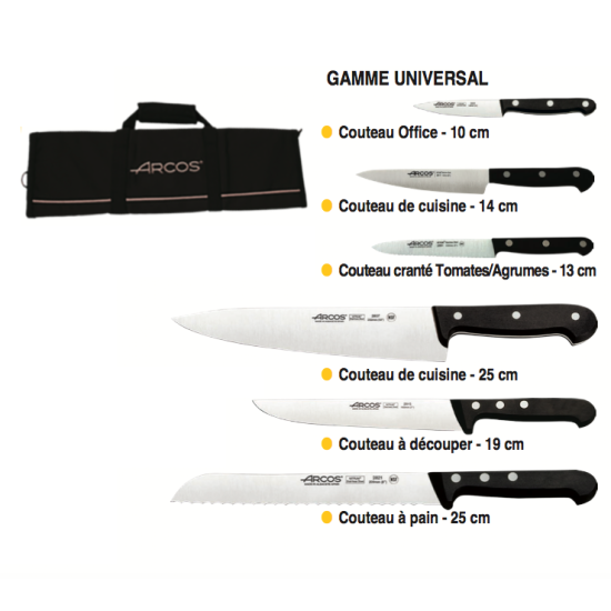 Trousse souple - 6 couteaux -