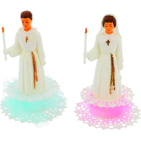 Communiant décor luxe sur socle avec tulle
