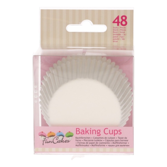 FUNCAKES - CAISSETTES À CUPCAKES - BLANCHES - PCS/48