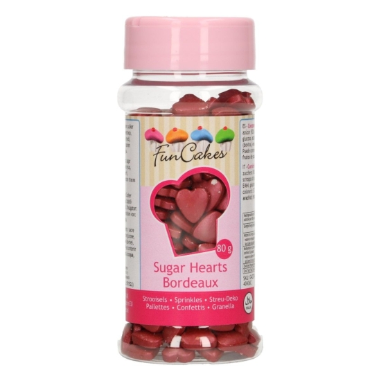 COEURS EN SUCRE - BORDEAUX - 80 G - FUNCAKES