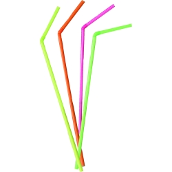 Pailles Chalumeau flexible fluo
