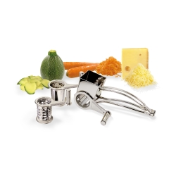 Moulin râpe inox 3 tambours crudité, gruyère, rondelles - qualité supérieure - RUPTURE DE STOCK