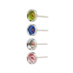  Lot de 4 mini thermomètres à viande individuels BBQ 