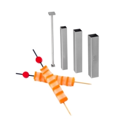  Kit de 3 tubes découpoirs carrés et 1 poussoir FOOD DESIGNER  
