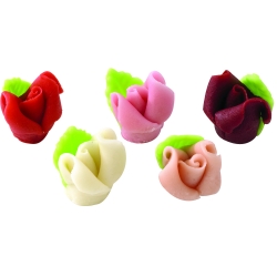 Boutons de roses assortis pâte d'amande