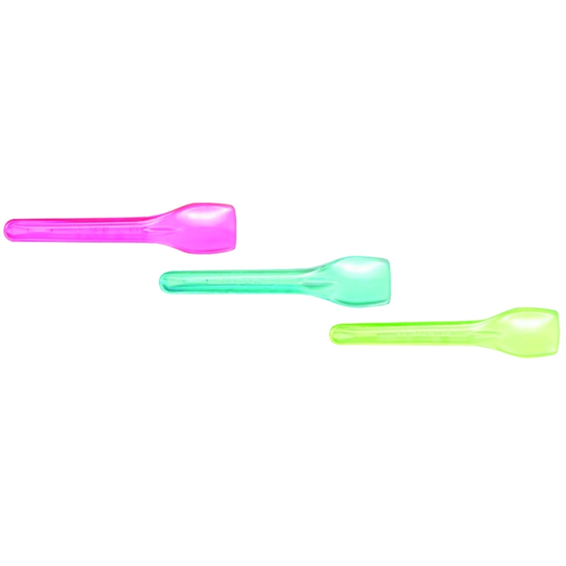 Cuillères à glace plastique. Petites cuillères plastique multicolore pour  les pots de glaces, les cornets