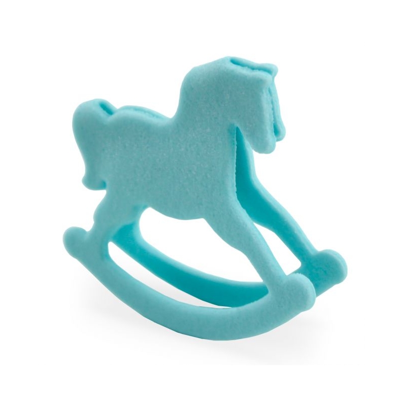 Cheval à sale bascule bleu