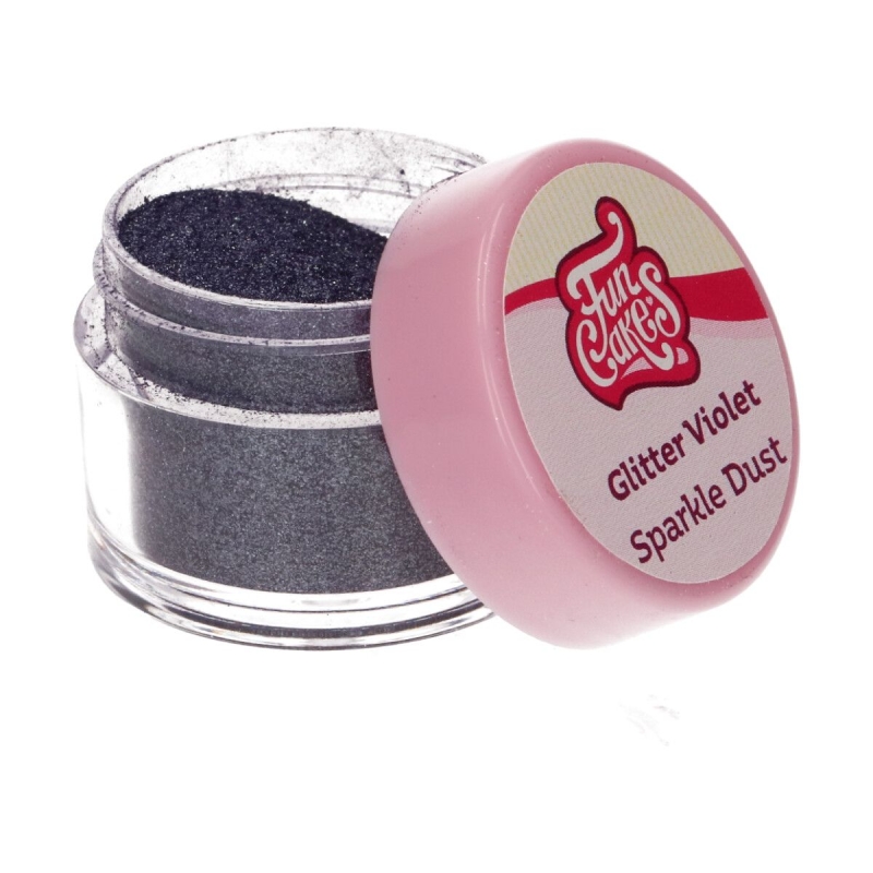Poudre alimentaire FunColours Sparkle Dust - Violet Brillant -Glitter  Violet- 1,5g - Halal 
