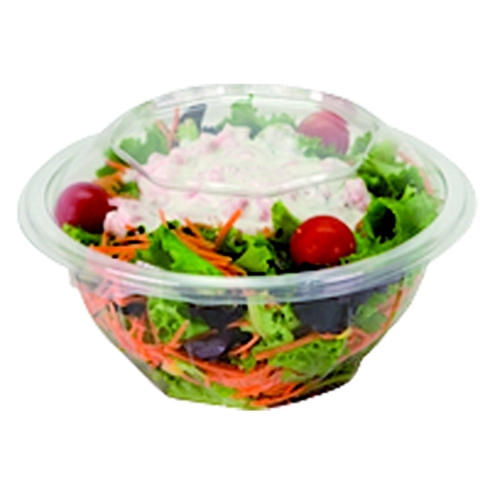Bol salade rond cristal PET pour utilisation froide - sachet de 50 unités