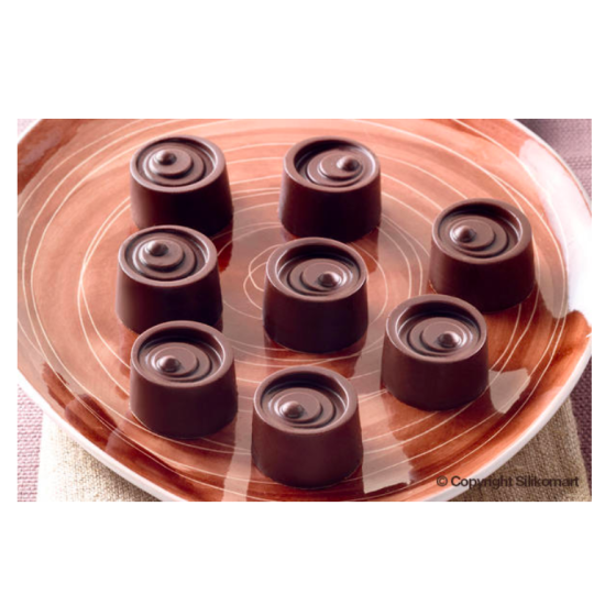 Plaque silicone pour chocolat "Easy Choc": 15 ronds (plaque de 214 x 106 mm) 